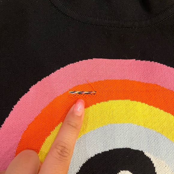 STAUD Short Sleeve Nat Top Rainbow Yin Yang XS - Picture 3 of 7